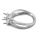 0.70 Carat (ctw) 14k White Gold Princess and Round Diamond Ladies Bridal Semi Mount Engagement Ring (No Center Stone)