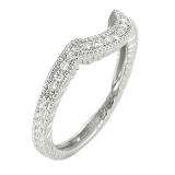 0.20 Carat (ctw) 14K White Gold Round Cut Diamond Ladies Anniversary Wedding Band Matching Stackable Guard Ring 1/5 CT
