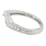 0.20 Carat (ctw) 14K White Gold Round Cut Diamond Ladies Anniversary Wedding Band Matching Stackable Guard Ring 1/5 CT