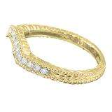 0.20 Carat (ctw) 14K Yellow Gold Round Cut Diamond Ladies Anniversary Wedding Band Matching Stackable Guard Ring 1/5 CT