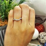 0.20 Carat (ctw) 14K Yellow Gold Round Cut Diamond Ladies Anniversary Wedding Band Matching Stackable Guard Ring 1/5 CT