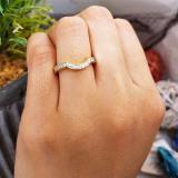 0.20 Carat (ctw) 14K Yellow Gold Round Cut Diamond Ladies Anniversary Wedding Band Matching Stackable Guard Ring 1/5 CT