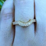 0.20 Carat (ctw) 14K Yellow Gold Round Cut Diamond Ladies Anniversary Wedding Band Matching Stackable Guard Ring 1/5 CT