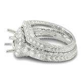 0.70 Carat (ctw) 14K White Gold Round Diamond Semi Mount Round Diamond For Center Engagement Bridal Ring (No Center Stone)