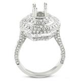 3.60 Carat (ctw) 14K White Gold Round Diamond Semi Mount Round Diamond For Center Engagement Bridal Ring (No Center Stone)