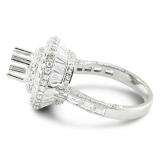 3.60 Carat (ctw) 14K White Gold Round Diamond Semi Mount Round Diamond For Center Engagement Bridal Ring (No Center Stone)