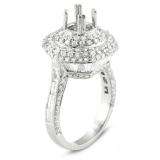 3.60 Carat (ctw) 14K White Gold Round Diamond Semi Mount Round Diamond For Center Engagement Bridal Ring (No Center Stone)