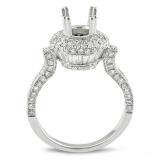 2.00 Carat (ctw) 14k White Gold Round Diamond Ladies Bridal Semi Mount Ring (No Center Stone)