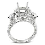 1.85 Carat (ctw) 18K White Gold Round Diamond Semi Mount Round Diamond For Center Engagement Bridal Ring (No Center Stone)