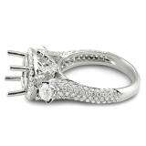 1.85 Carat (ctw) 18K White Gold Round Diamond Semi Mount Round Diamond For Center Engagement Bridal Ring (No Center Stone)