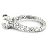 1.05 Carat (ctw) 18K White Gold Round Diamond Semi Mount Round Diamond For Center Engagement Ring (No Center Stone)