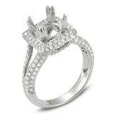 0.95 Carat (ctw) 18K White Gold Round Diamond Semi Mount Diamond For Center Engagement Bridal Ring