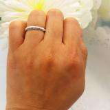 0.40 Carat (ctw) 14k White Gold Round White Diamond Ladies Curved Anniversary Matching Wedding Band Stackable Ring