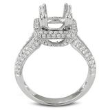 0.95 Carat (ctw) 18K White Gold Round Diamond Semi Mount Diamond For Center Engagement Bridal Ring