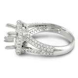 0.95 Carat (ctw) 18K White Gold Round Diamond Semi Mount Diamond For Center Engagement Bridal Ring