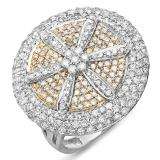 2.15 Carat (ctw) 14k White & Yellow Gold Round Diamond Ladies Cocktail Ring
