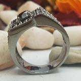 4.50 Carat (ctw) 10k Black Rhodium Plated White-Gold Black Diamond Men's Ring