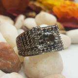 4.50 Carat (ctw) 10k Black Rhodium Plated White-Gold Black Diamond Men's Ring