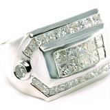 4.50 Carat (ctw) 14K REAL PRINCESS DIAMOND MENS WEDDING BAND RING