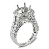 2.45 Carat (ctw) 14k White Gold Round Diamond Ladies Bridal Semi Mount Engagement Ring (No Center Stone)