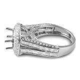 2.45 Carat (ctw) 14k White Gold Round Diamond Ladies Bridal Semi Mount Engagement Ring (No Center Stone)