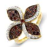 1.25 Carat (ctw) 14k Yellow Gold Round Diamond Ladies Cocktail Right Hand Ring