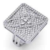3.00 Carat (ctw) 14k White Gold Round Diamond Ladies Cocktail Right Hand Ring 3 CT