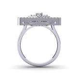 3.00 Carat (ctw) 14k White Gold Round Diamond Ladies Cocktail Right Hand Ring 3 CT