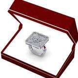 3.00 Carat (ctw) 14k White Gold Round Diamond Ladies Cocktail Right Hand Ring 3 CT
