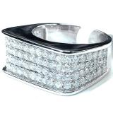 3.50 Carat (ctw) 14k White Gold Round Hip Hop Diamond Mens Ring