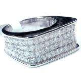 3.50 Carat (ctw) 14k White Gold Round Hip Hop Diamond Mens Ring