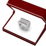3.50 Carat (ctw) 14k White Gold Round Hip Hop Diamond Mens Ring