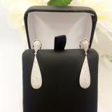 1.25 Carat (ctw) 14k White Gold Round Diamond Ladies Dangling Drop Earrings