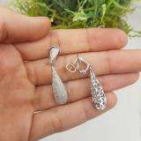 1.25 Carat (ctw) 14k White Gold Round Diamond Ladies Dangling Drop Earrings