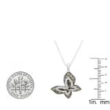 0.95 Carat (ctw) 14K White Gold Round Champagne White Diamond Pendant