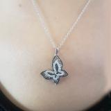 0.95 Carat (ctw) 14K White Gold Round Champagne White Diamond Pendant