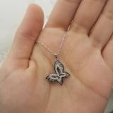 0.95 Carat (ctw) 14K White Gold Round Champagne White Diamond Pendant