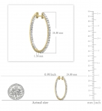 0.50 Carat (ctw) 14k Yellow Gold Round Diamond Ladies In and Out Hoop Earring(Only 1 PC)