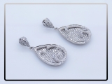CERTIFIED 4.00 Carat (ctw) 14k White Gold Round Diamond Ladies Dangling Drop Earrings