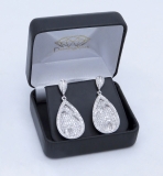 CERTIFIED 4.00 Carat (ctw) 14k White Gold Round Diamond Ladies Dangling Drop Earrings