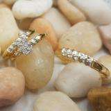 0.05 Carat (ctw) 14k Yellow Gold Round Diamond Men & Ladies Trio Set