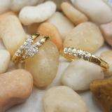 0.05 Carat (ctw) 10k Yellow Gold Round Diamond Men & Ladies Trio Set