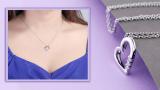0.15 Carat (ctw) 14k White Gold 3 Stone Diamond Heart Pendant