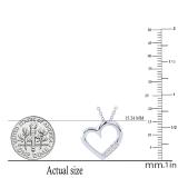 0.15 Carat (ctw) 14k White Gold 3 Stone Diamond Heart Pendant