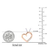 0.15 Carat (ctw) 18k Rose Gold 3 Stone Diamond Heart Pendant