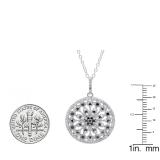 0.50 Carat (ctw) White Gold Round Diamond Fancy Antique Look Circle Ladies Pendant 1/2 CT