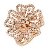 0.75 Carat (ctw) 14K Rose Gold Round Diamond Ladies Cocktail Ring 3/4 CT
