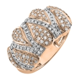 0.60 Carat (ctw) 14k Rose Gold Round Diamond Ladies Cocktail Right Hand