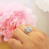 1.00 Carat (ctw) 14k White Gold Round Diamond Ladies Cocktail Right Hand Ring