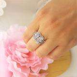 1.00 Carat (ctw) 14k White Gold Round Diamond Ladies Cocktail Right Hand Ring